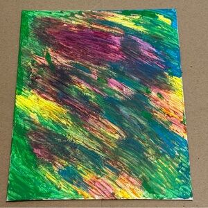 Original Abstract Acrylic Painting By Artist 8x10 colorful, love wellness Tough